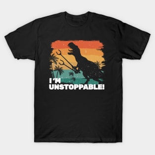 Im Unstoppable t-rex retro silhouette Grabbers T-Shirt